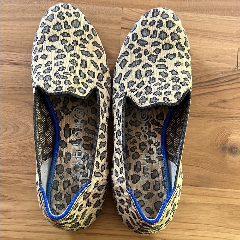 Rothy's Tan and Black Leopard Print Flats Size 6.5 EUC - Picture 5 of 6